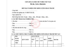 Mẫu Biên bản nghiệm thu khối lượng hoàn thành mới nhất