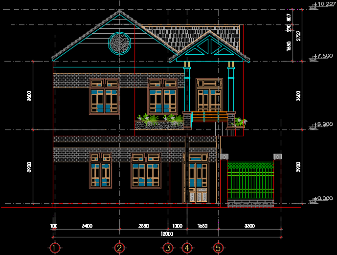 File Cad – Nhà biệt thự 2 tầng 12x10m | Chia sẻ Hồ sơ xây dựng