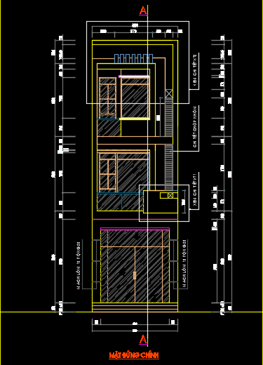 File Cad – Nhà phố 3 tầng 4x20m | Chia sẻ Hồ sơ xây dựng