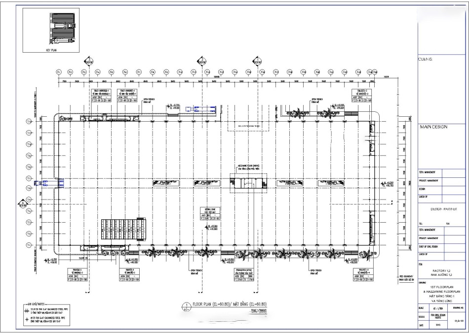 File cad bản vẽ nhà xưởng May mặc kích thước 76x193m