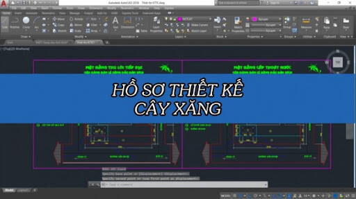 Hồ sơ thiết kế cây xăng đủ bản vẽ, thống kê thép, bóc khối lượng và dự toán
