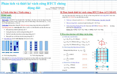 Phân tích thiết kế vách cứng BTCT chống động đất