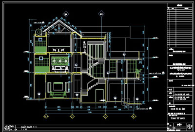 Bản Vẽ Biệt Thự 3 Tầng - Full