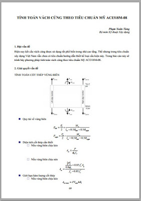 Tính toán vách cứng theo tiêu chuẩn mỹ – ACI-318-08