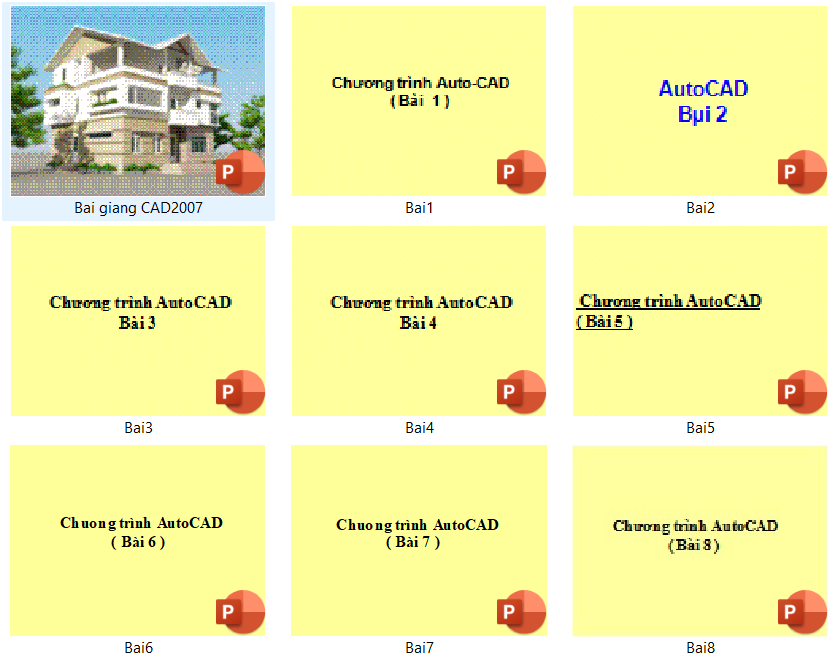 Bộ bài giảng autocad 2D 2007 file powerpoint