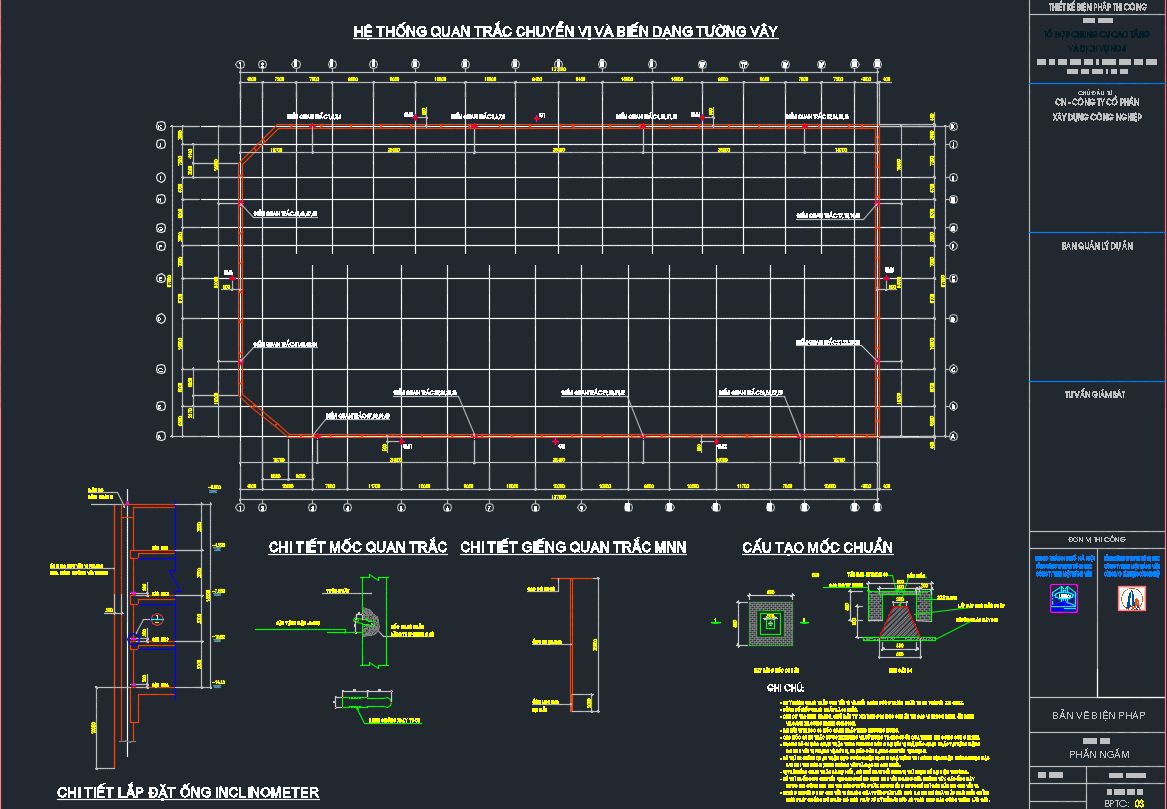 BẢN VẼ BIỆN PHÁP THI CÔNG TẦNG HẦM CHI TIẾT NHẤT