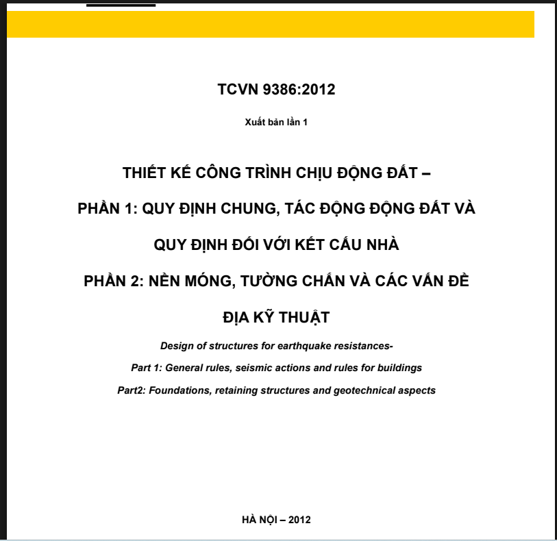 TCVN 9386: 2012 Thiết kế công trình chịu động đất