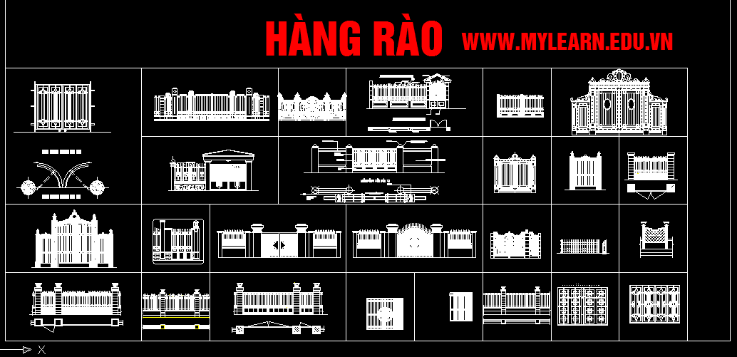 Thư viện autocad hàng rào