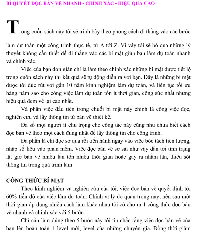 Công thức đọc bản vẽ nhanh và chính xác