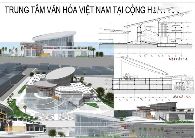 Bản vẽ cad Trung tâm văn hóa Việt Nam – Pháp