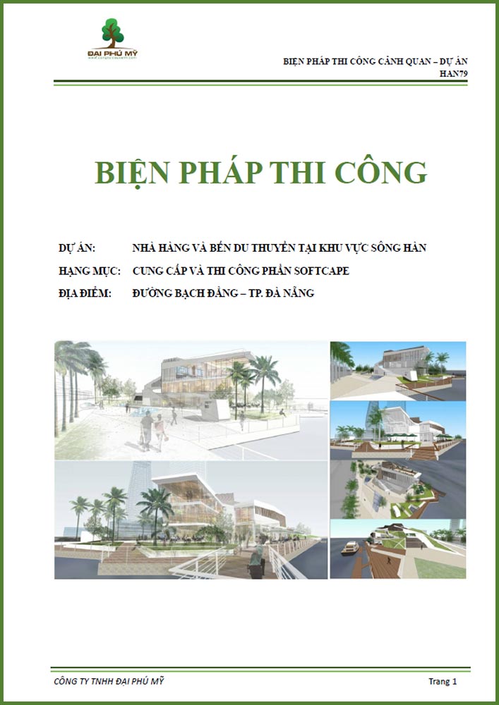 Thuyết minh biện pháp thi công cảnh quan dự án