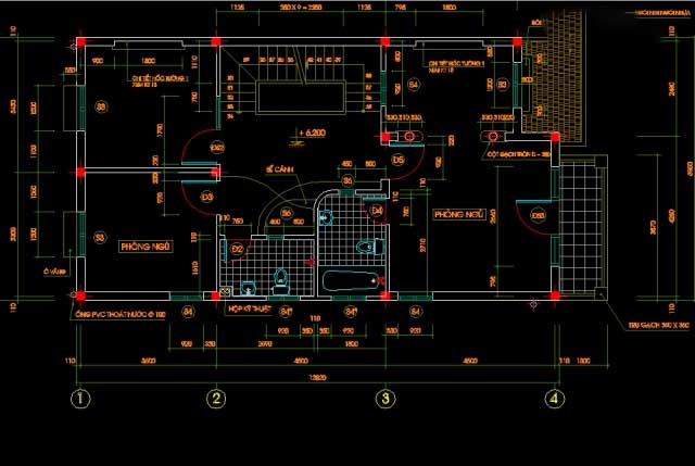 File cad mẫu Biệt thự 8x20m