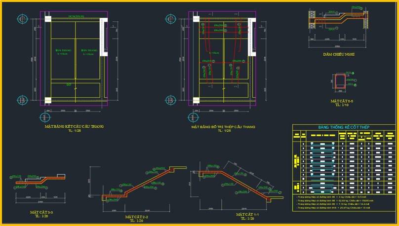 [BV] Bản vẽ kết cấu cầu thang bộ