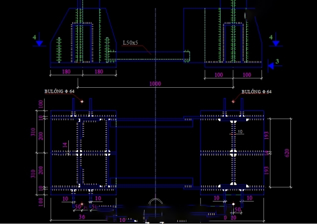 File cad kết cấu thiết kế cấu tạo nhà khung thép miễn phí