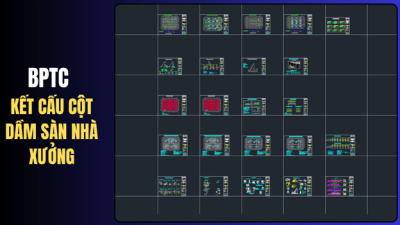 Bản Vẽ Biện Pháp Thi Công Kết Cấu Cột Dầm Sàn Nhà Xưởng (File CAD)