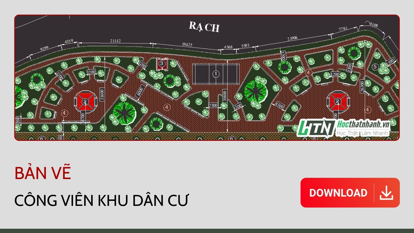 Bản vẽ công viên khu dân cư