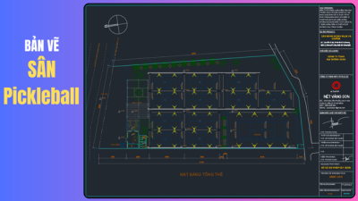Bản Vẽ Sân Pickleball Chuẩn Thi Đấu 2025 (Kèm File CAD & PDF)