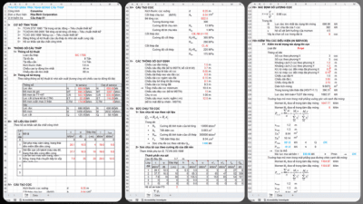 Bảng Tính Toán Móng Cẩu Tháp Cọc Ép (File Excel chi tiết)