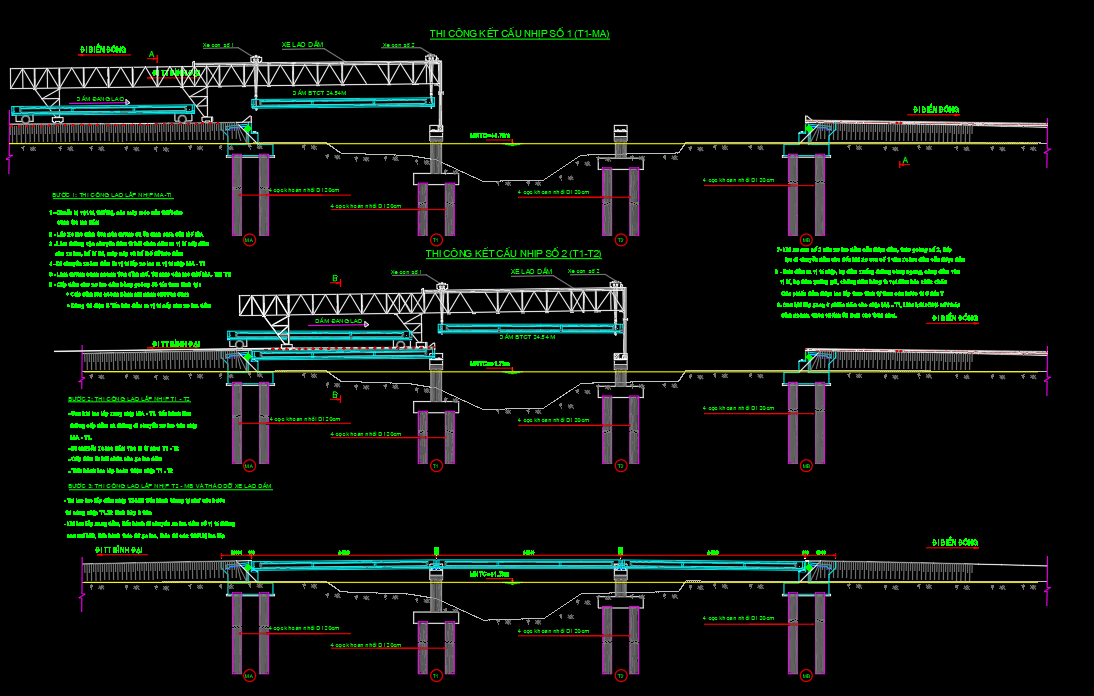 BPTC lao dầm cầu (gia poootic và giá ba chân)