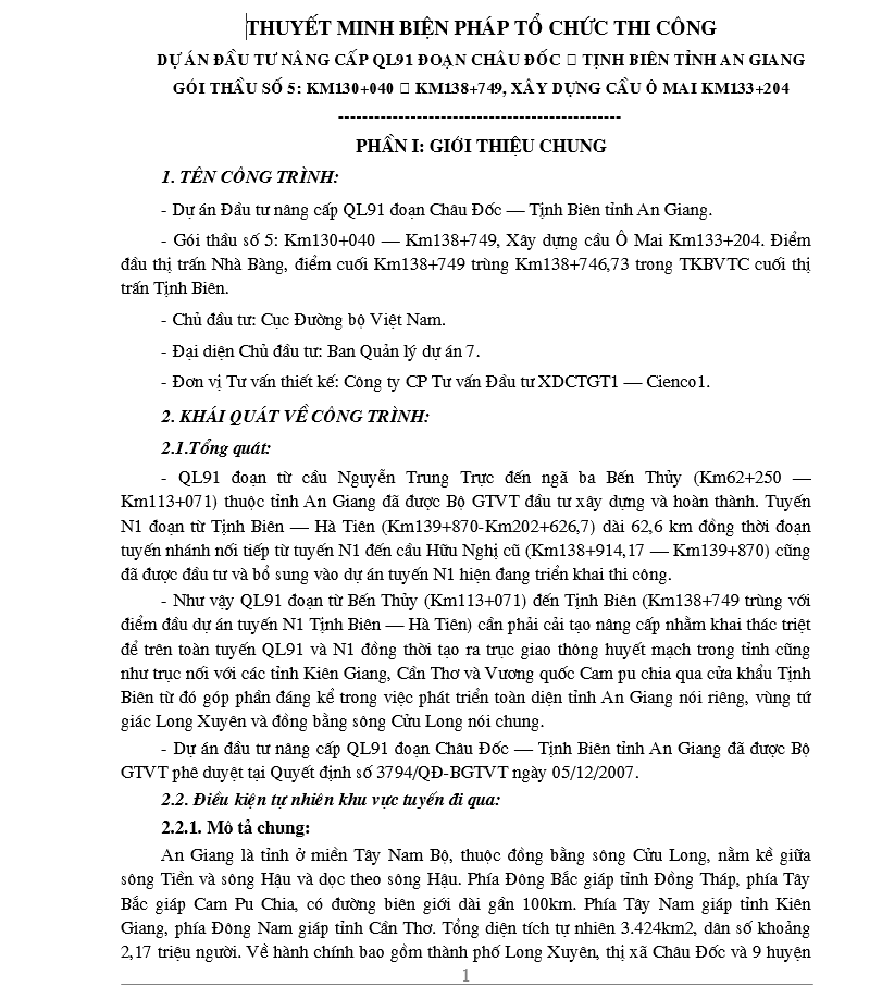 BPTC nâng cấp QL91 đoạn Châu Đốc – Tịnh Biên – An Giang