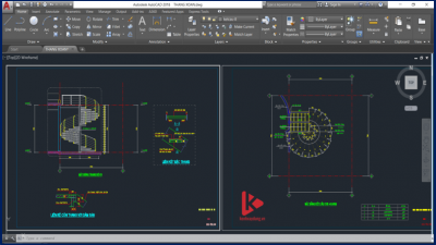 [BV] Bản vẽ chi tiết cầu thang xoắn