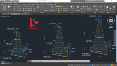 [BV] Bản vẽ kè đá xây và kè bê tông cốt thép