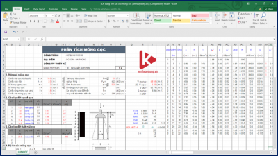[EX] Bảng tính lún móng cọc
