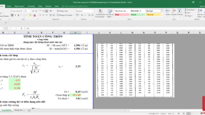 [Excel] Bảng tính cống tròn D1000