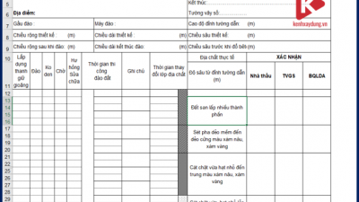 [Excel] Biên bản báo cáo công tác tường vây