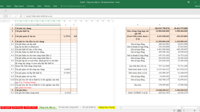 [Excel] Dự toán đầy đủ nhà cao tầng
