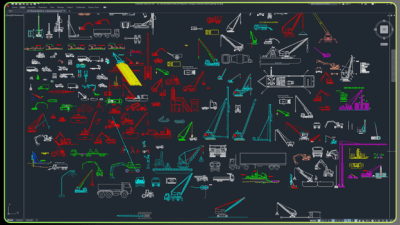 Thư viện CAD Biện Pháp Thi Công: Full Block Máy Móc, Con Người, Giàn Giáo (Tải Miễn Phí)