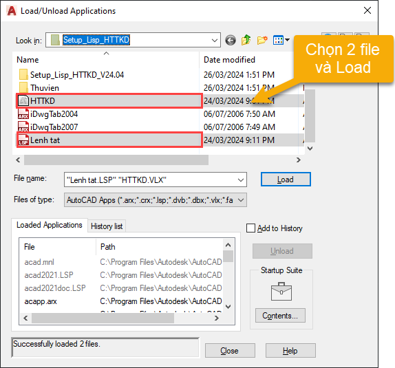 Hướng dẫn Update bản mới Lisp hỗ trợ thiết kế HTTKD – Phiên bản số 24.04