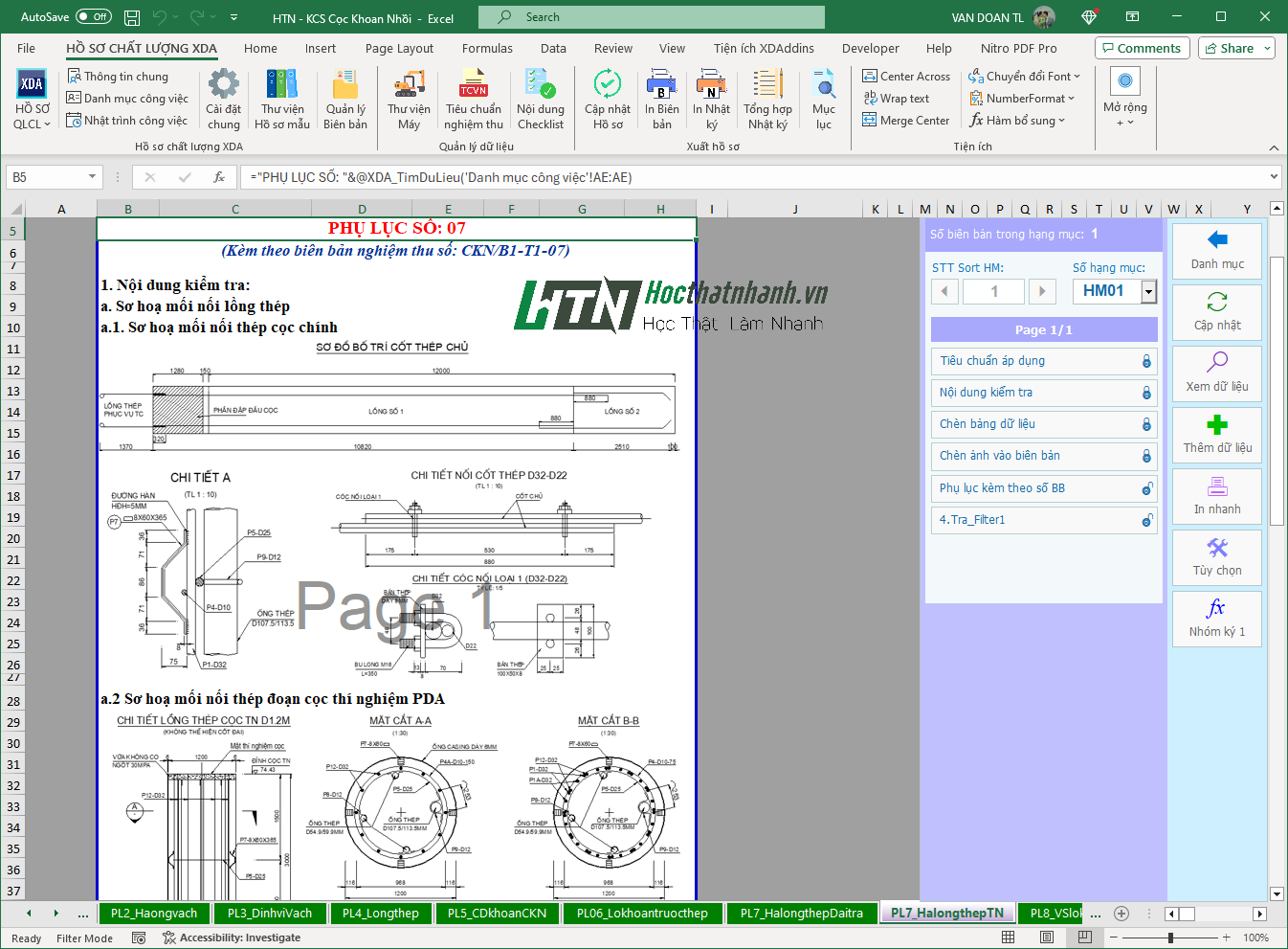 Hồ sơ nghiệm thu Cọc khoan nhồi - Cao tốc Bắc Nam