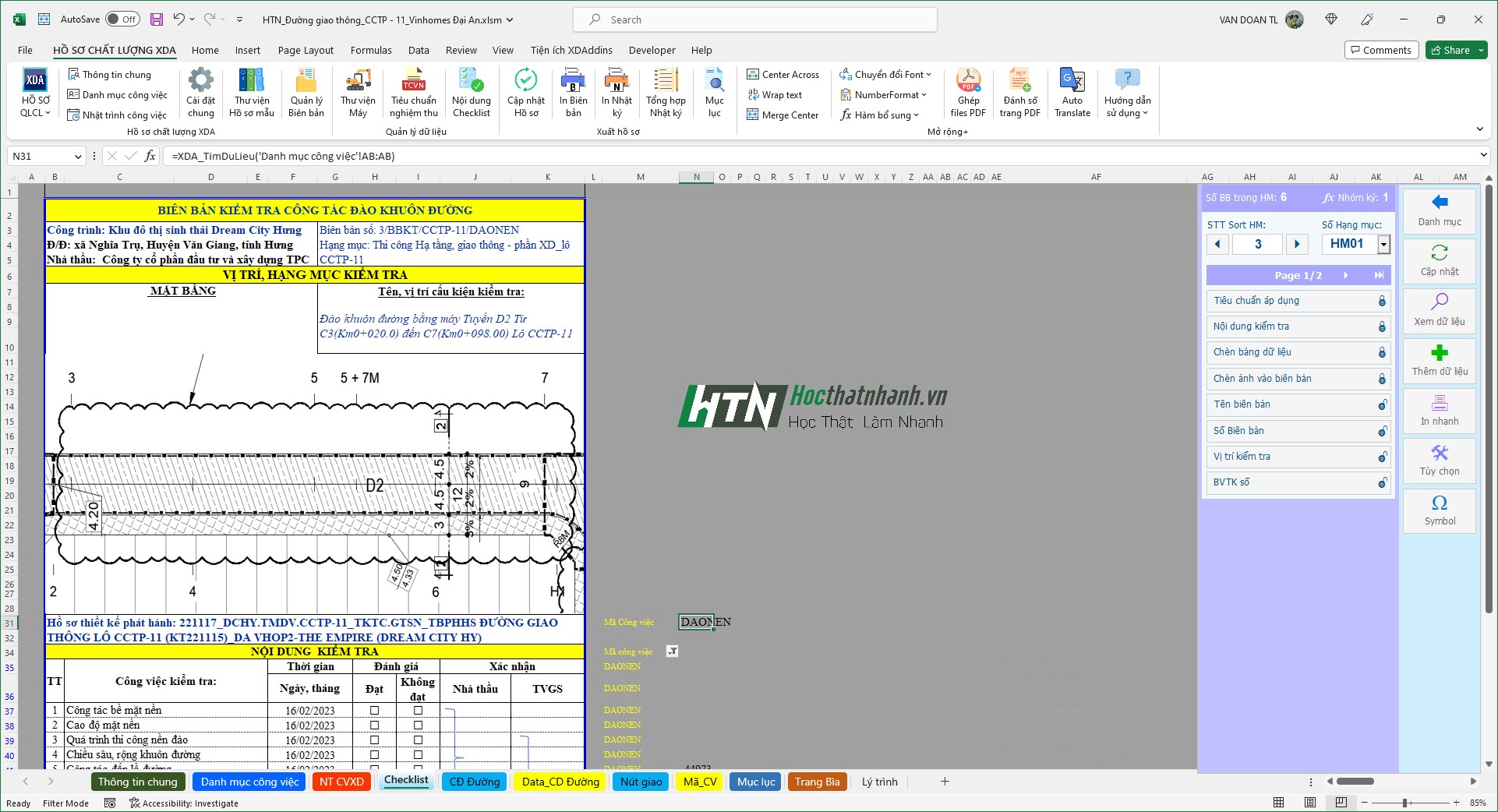 File mẫu Đường giao thông của chủ đầu tư Vingroup