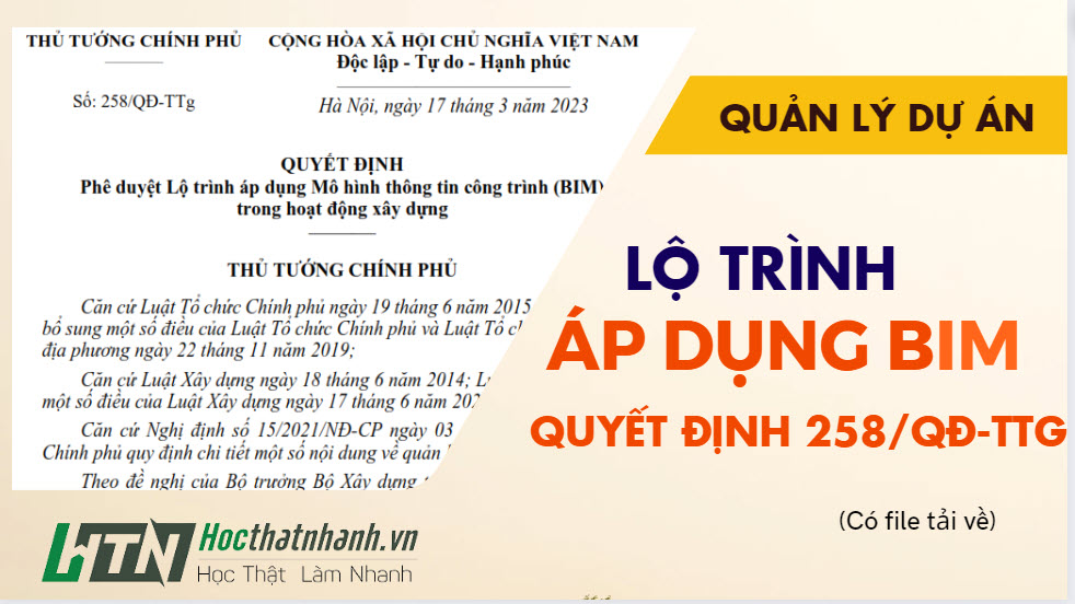 Lộ trình áp dụng Mô hình thông tin công trình (BIM) trong hoạt động xây dựng