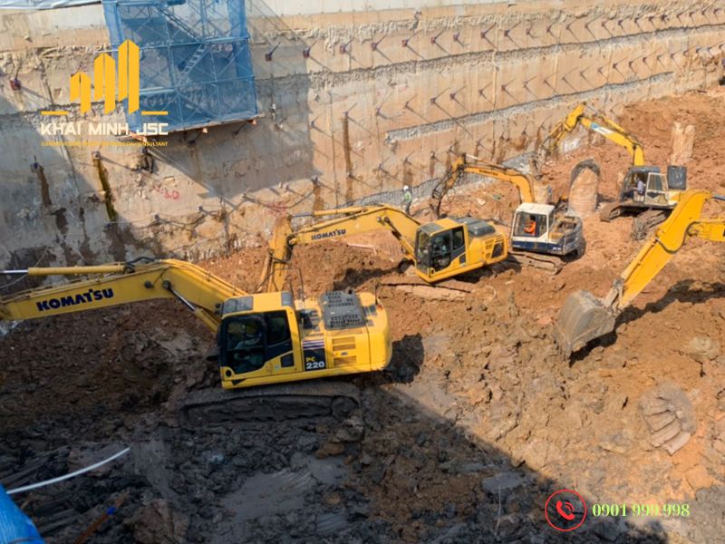 Thi công móng sâu bằng tường vây liên tục trong khu đô thị