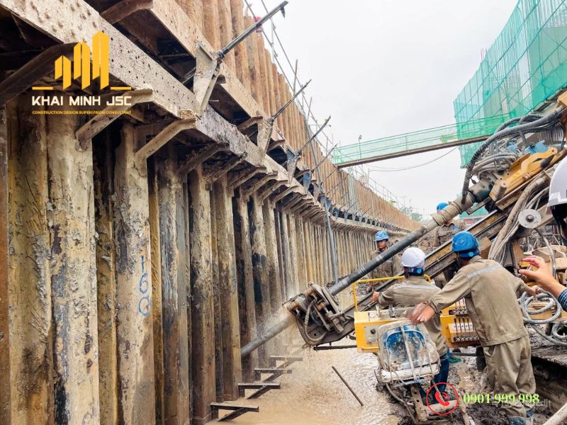 Giải pháp neo đất trong thi công tầng hầm cao tầng