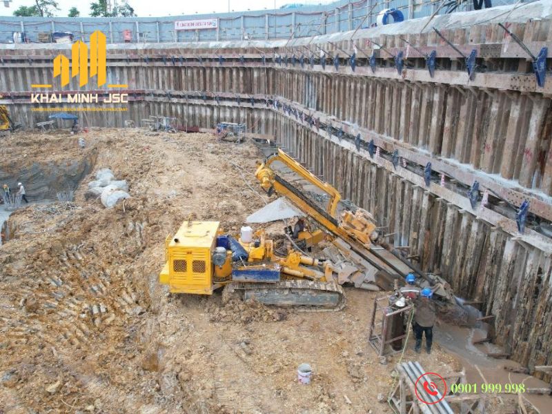 Giải pháp neo đất trong thi công tầng hầm cao tầng