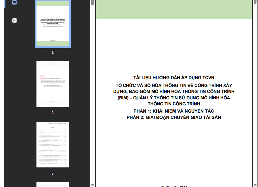 Tài liệu hướng dẫn áp dụng TC14177:2024 VN để tổ chức, số hóa, và quản lý thông tin công trình BIM