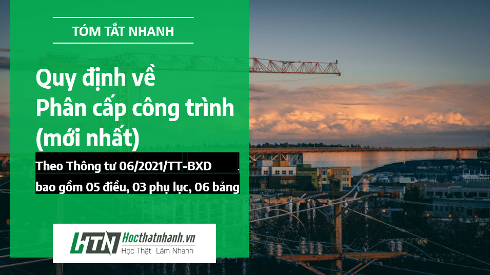 Thông tư 06/2021/TT-BXD Quy định về phân cấp công trình xây dựng [Bảng tra Mới nhất]